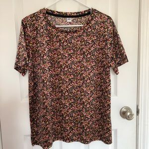Floral Velvet Oversized Tee